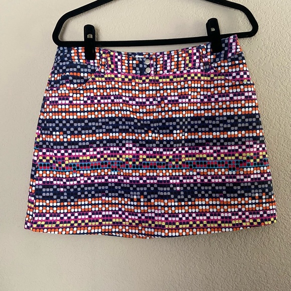 Slanzenger Activewear Golf Tennis Geometric Print Pull On Skirt Skort Sz 6 - Picture 1 of 7